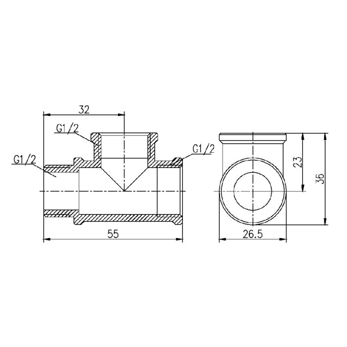 Трійник SD Forte 1/2" ВВЗ SF36315 (SF36315)