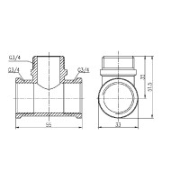 Тройник SD Forte 3/4" ВЗВ SF36420 (SF36420)