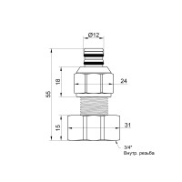 Переходник обжимной Icma 16х3/4" ВР №532 (81532AEGH06)