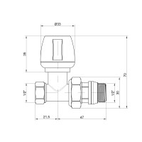 Кран радіаторний Icma 1/2" з антипротіканням прямий №813+940 (82813AD06940)