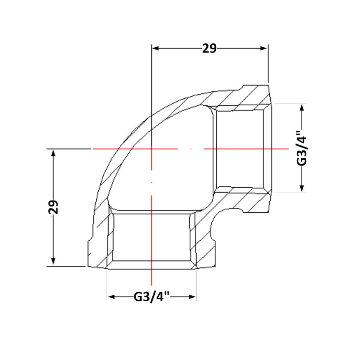 Кут чавунний 3/4" ВР (КЧ30620)