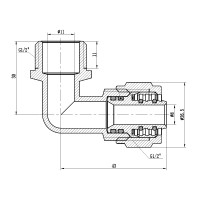 Кут обтискний SD Forte 16х1/2" ЗР SF175W1615 (SF175W1615)