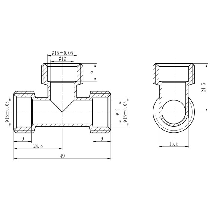 Тройник обтискний SD Forte 16 SF176W161616 (SF176W161616)