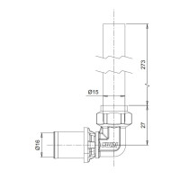 Трубка прес Г-подібна Icma 16х2" 300мм №418 (81418GHGE06)