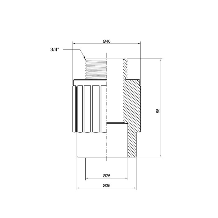 Муфта PPR Thermo Alliance 25х3/4" ЗР (DSB3045)
