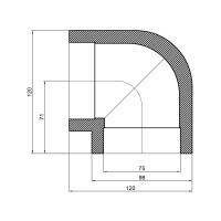 Кутик PPR Thermo Alliance 75, 90° (DSE007)