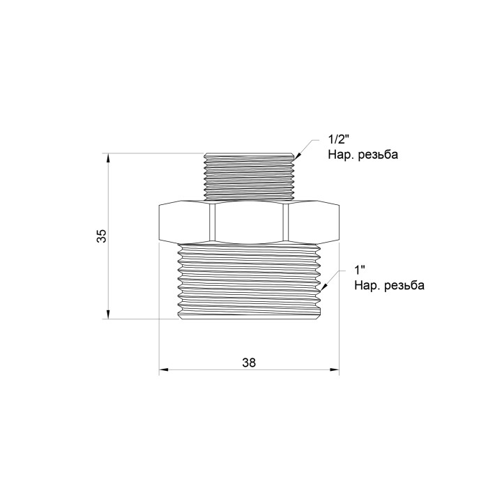 Ниппель Icma 1/2"х1" ЗР №1211 (811211ADAF06)