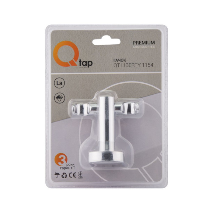 Гачок Qtap Liberty подвійний QTLIBCRM1154 Chrome (QTLIBCRM1154)