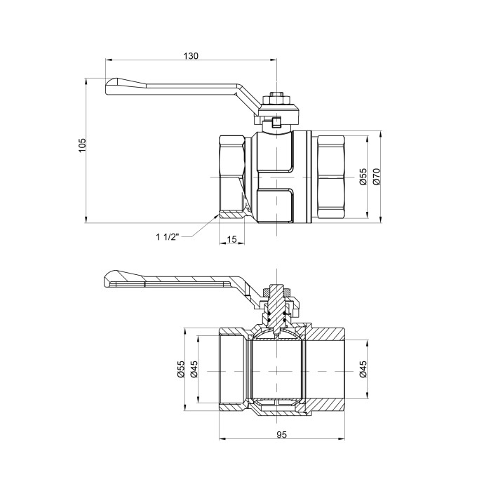 Кран кульовий Icma 1" 1/2 прямий №350 (87350AH11)