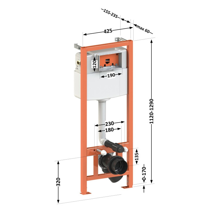 Інсталяція для унітаза Qtap Nest QT0133M425 (QT0133M425)