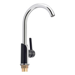 Змішувач для кухні Qtap Grand QTGRABCR007F Chrome/Black (QTGRABCR007F)