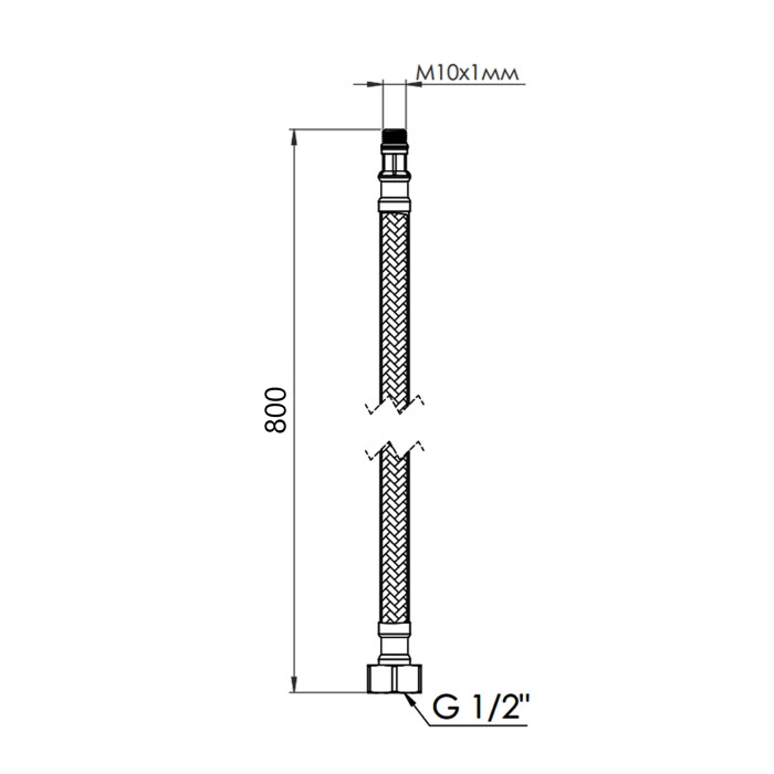 Гнучка підводка для води SD Forte М10 80 см (пара) SF390W80 (SF390W80)