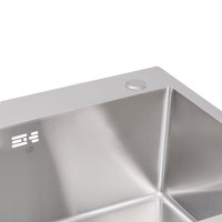 Мийка для кухні з двома чашами інтегрована Lidz Handmade H7843 (LDH7843BRU35387) Brushed Steel 3,0/1,0 мм (LDH7843BRU35387)