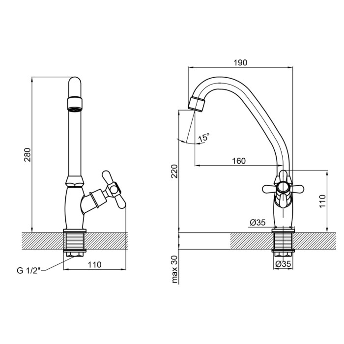 Монокран для кухні Lidz Dominox 269F LDDOM269FCRM35533 Chrome (LDDOM269FCRM35533)
