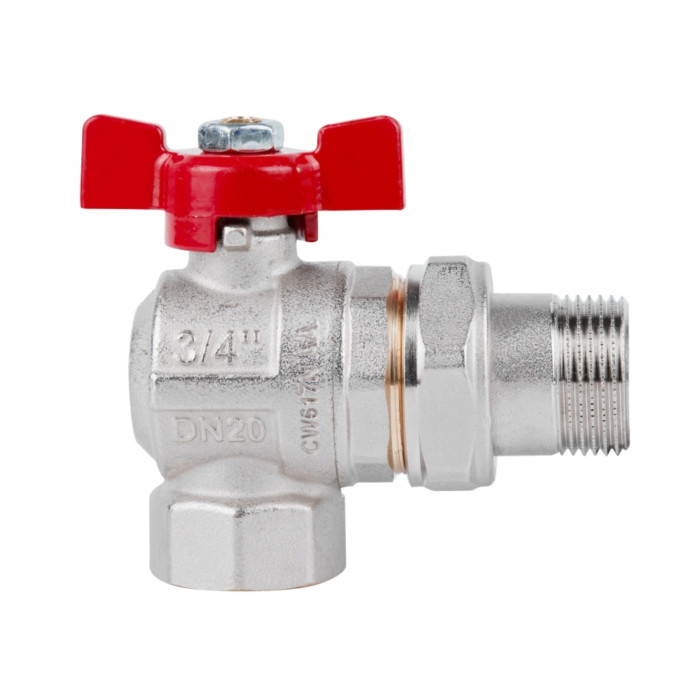 Кран кульовий Icma FAR. ROSSA 3/4" кутовий №361 (87361AE11)