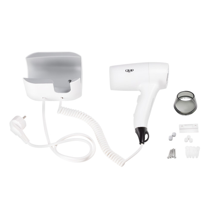 Фен із тримачем Qtap Pohodli 1200 Вт QTF1200ROP White (Pobut) (QTF1200ROP)