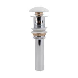 Донний клапан для раковини Qtap PU02O 225х70х70 White з переливом (QT066PU02OW)