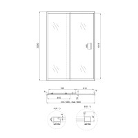 Душові двері в нішу Qtap Taurus CRM2013-14.C6 130-140x200 см, скло Clear 6 мм, покриття CalcLess (TAUCRM201314C6)