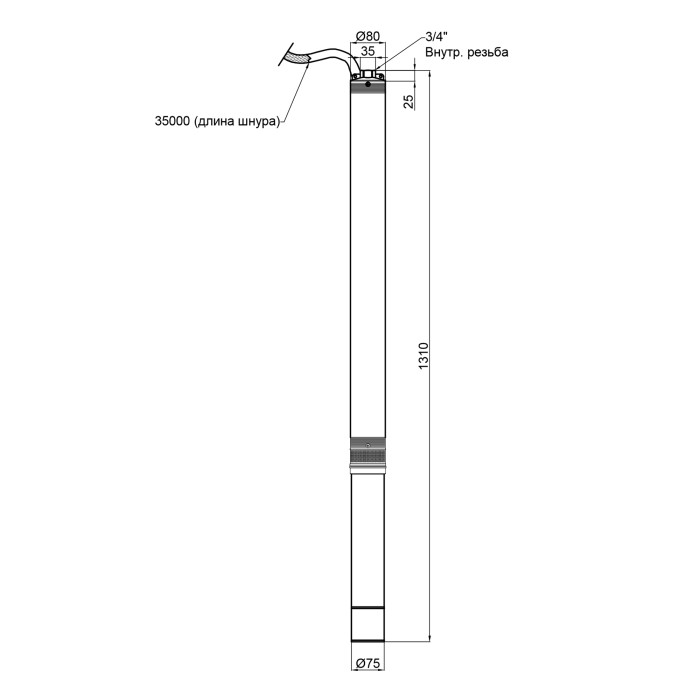 Насос заглибний відцентровий Thermo Alliance 3SSM2-27 0,75 кВт (TA3SSM227075)
