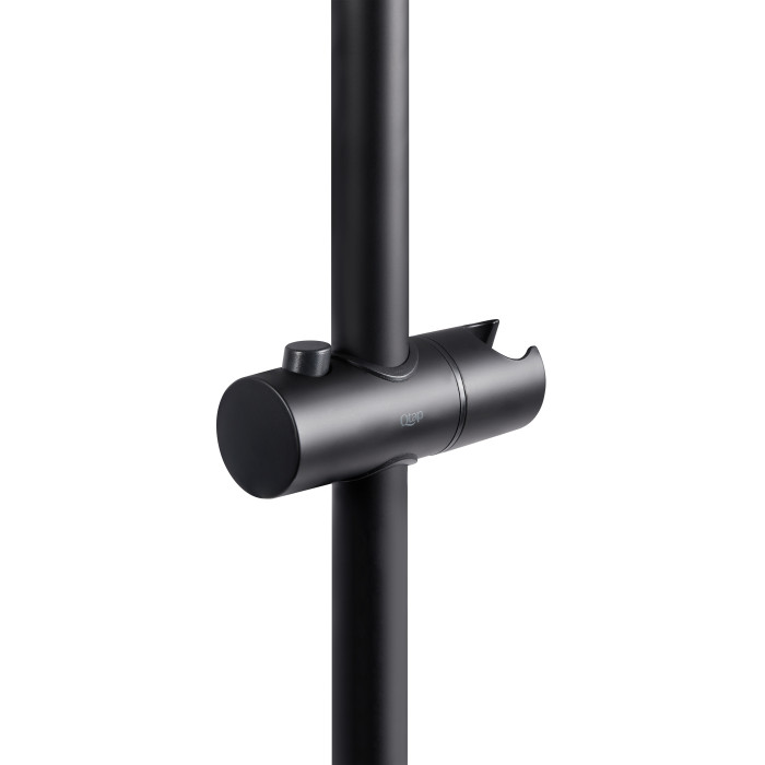 Душова стійка з тримачем універсальна Qtap Lepit 665 мм округла QTLEP82103OB Black Matt (QTLEP82103OB)