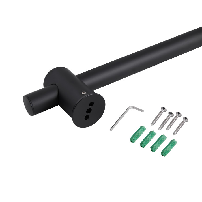 Душова стійка з тримачем універсальна Qtap Lepit 665 мм округла QTLEP82103OB Black Matt (QTLEP82103OB)