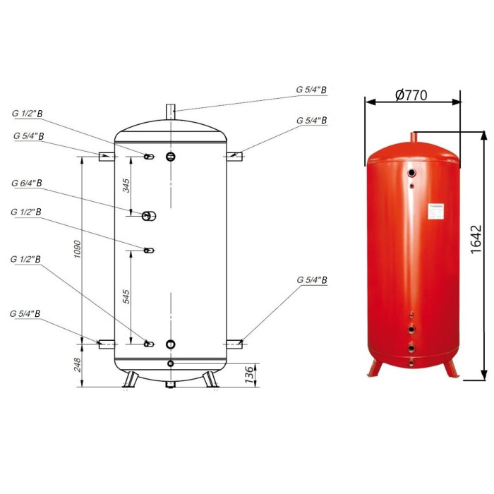 Теплоаккумулятор Thermo Alliance TA-ТАМ-00 500 без изоляции (TAТАМ00500)
