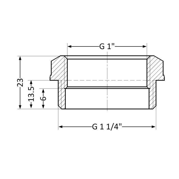 Футорка SD Plus 1 1/4"х1" ЗВ SD4233225 (SD4233225)