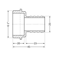 Штуцер SD Plus 25х1" ЗР SD4272525 (SD4272525)