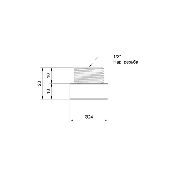 Подовжувач SD Plus 10х1/2" хром SD1301510 (SD1301510)