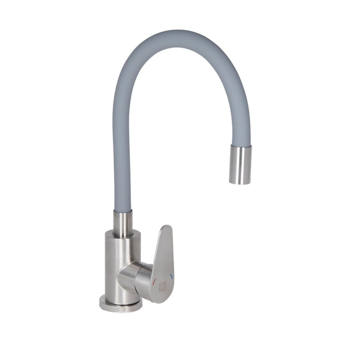 Змішувач для кухні Lidz Vida 015F3 з гнучким виливом (k35) LDVID015F3GRE43356 Grey (LDVID015F3GRE43356)