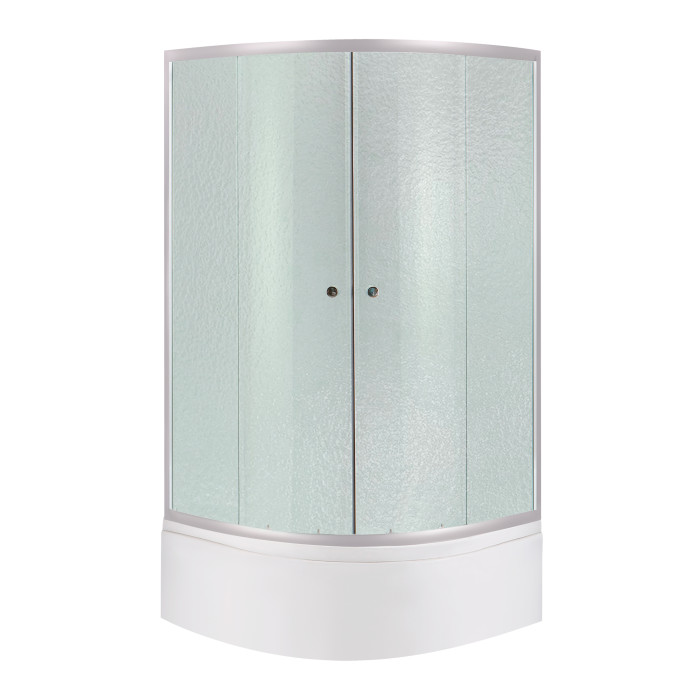 Душова кабіна Latwa SC90x90.SAT.HIGH.FR полукругла, скло Frost 4 мм + Душовий піддон KAPIELKA ST90x90x41, з панеллю Lidz (LLSC9090SATHIGHFR2SET)