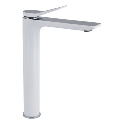 Змішувач для раковини Qtap Presto високий QTPRE269CRW45577 Chrome/White (QTPRE269CRW45577)