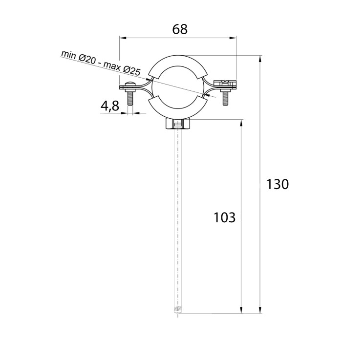 Хомут Thermo Alliance Standart 1/2" з чорною гумою (D20-25 мм) SD10015B (SD10015B)