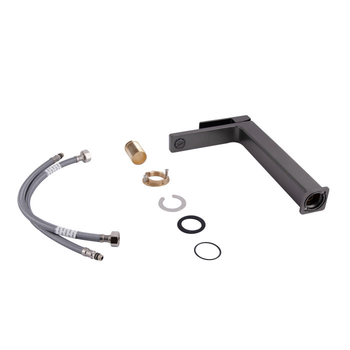 Змішувач для раковини Qtap Gemini високий QTGEM269GMB45680 Gunmetal Black PVD (QTGEM269GMB45680)