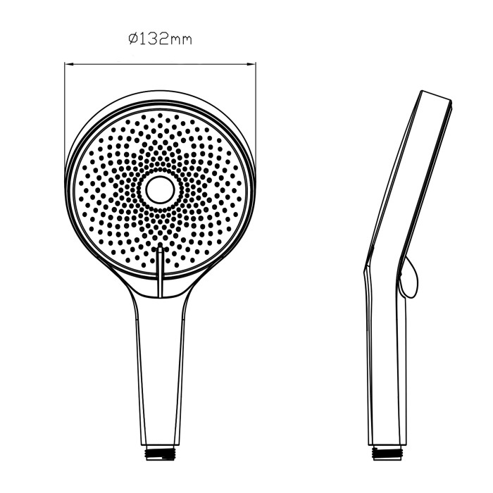 Лійка для ручного душу Qtap Rucni D 130 мм округла QTRUC125BLM45953 Black Matt (QTRUC125BLM45953)