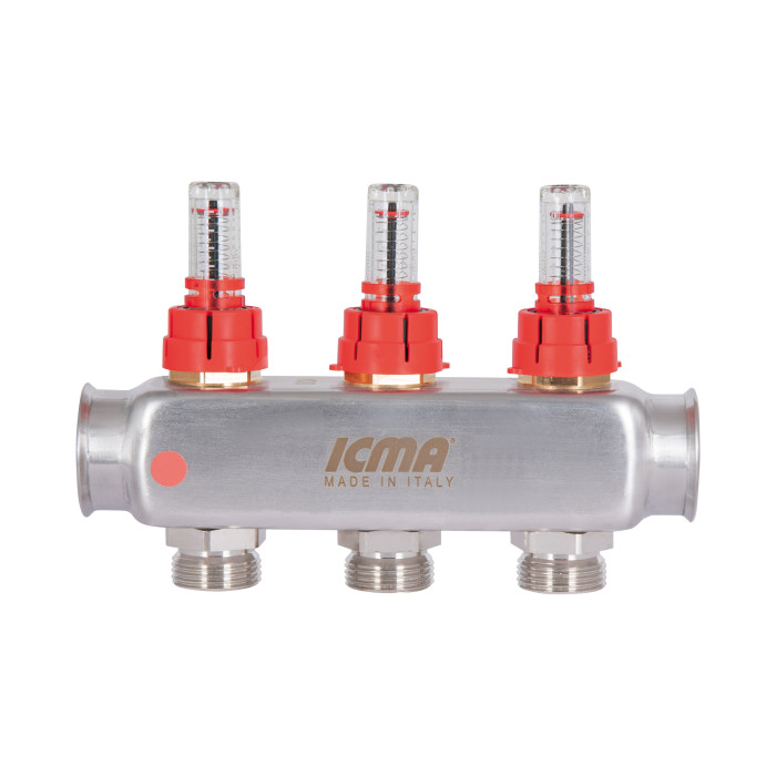Колектор з витратомірами (нерж.) 1"х3 Icma № К073 (87K073179PH32QU)