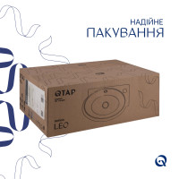 Комплект Qtap Leo: Раковина підвісна овальна права 430x285x160 мм White + Донний клапан PU02O (QT11115011RWN47333)