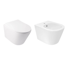 Комплект Qtap Swan 2 в 1: унітаз підвісний Rimless + біде підвісне (QT16335178W47435)