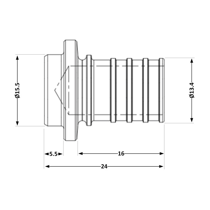 Заглушка натяжна Icma №1042 d16х2,2 851042BO05 (851042BO05)