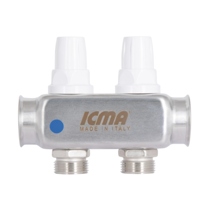 Колектор Icma № К073 з витратомірами (нерж.) 1" х 3/4" на 2 виходи (87K073179PG32QU)