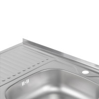 Кухонна мийка Brinex 6080-R 0,6 мм Satin (BRIN6080RSAT06) (BRIN6080RSAT06)