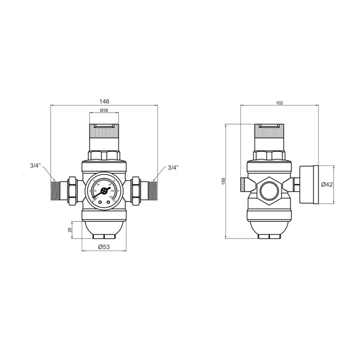 Фільтр самопромивний Thermo Alliance Forte 3/4" з редуктором для холодної води SF128W20 (SF128W20)