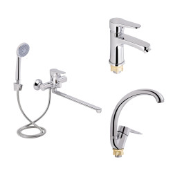 Акційний набір Lidz Nicole: Змішувач 005 Chrome + Змішувач 001F Chrome + Змішувач 008F Chrome (LDNIC005CRM2214048547)