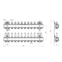 Колектор Icma 1" 12 виходів, з витратомірами №K013 (87K013PU06)