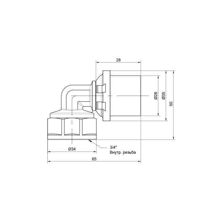 Кутик прес Icma 26х3/4" ВР №405 (81405AEGP06)