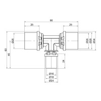 Трійник прес Icma 26х16х26 №406 (81406GPGHGP06)