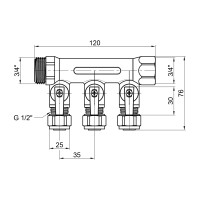 Коллектор SD Plus 3/4" 3 выхода SD231W3 (SD231W3)