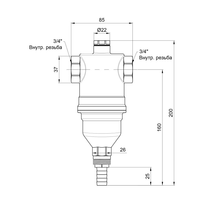Самопромывочный фильтр Icma 3/4" №745 (82745AE05)