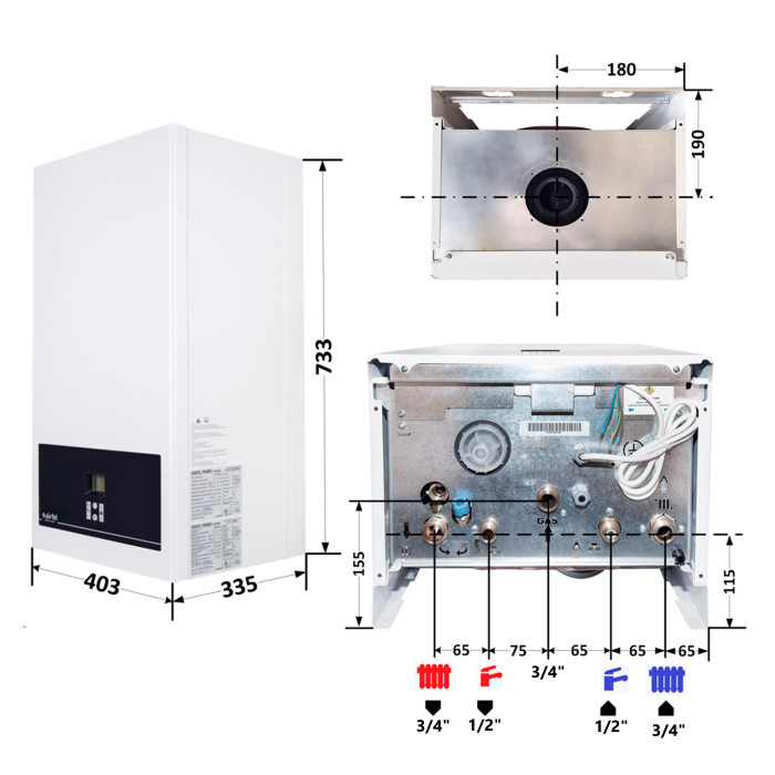 Котел газовий Airfel DigiFEL Premix 23 кВт (A2CPX023DARU)