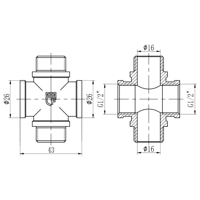 Хрестовина SD Forte 1/2" ВЗ SF35515 (SF35515)